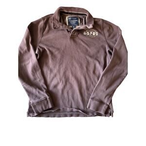 Vintage 90’s Abercrombie & Fitch Faded Brown Heavy Cotton XXL Rugby Shirt